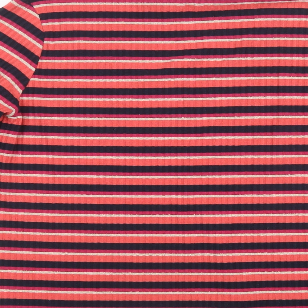 George Womens Blue Striped  Basic T-Shirt Size 14