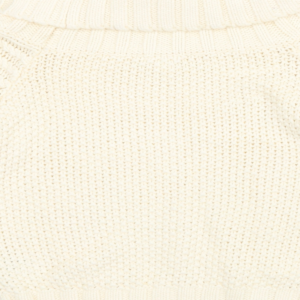 H&M Womens White  Knit Pullover Jumper Size S