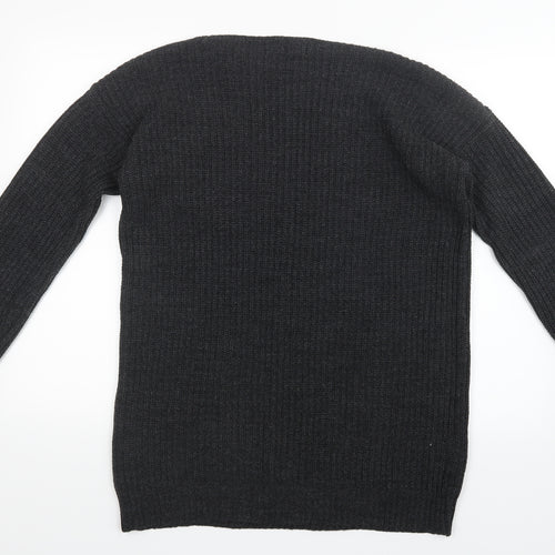 Fearless  Womens Black  Knit Pullover Jumper Size 12