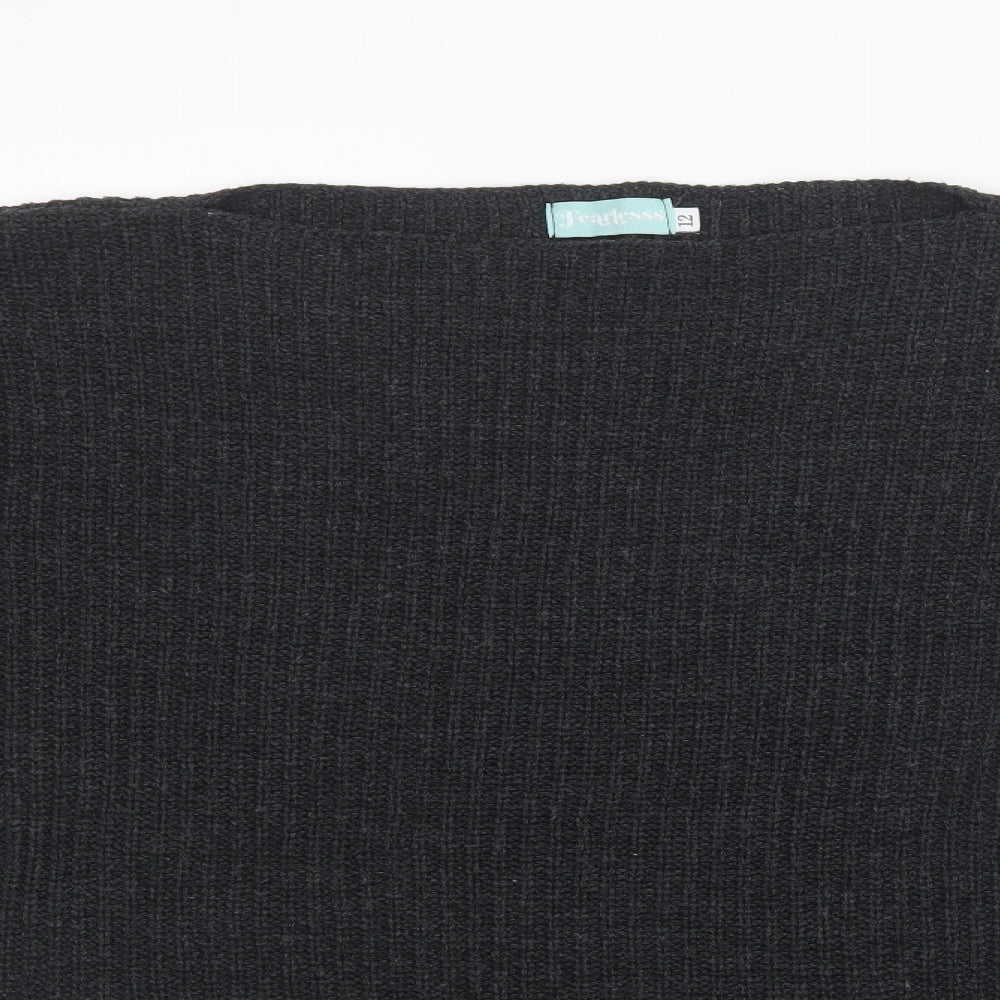 Fearless  Womens Black  Knit Pullover Jumper Size 12