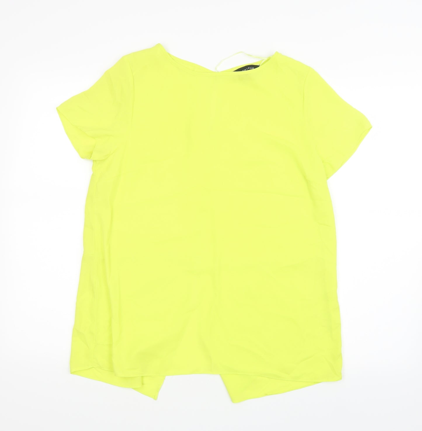 New Look Womens Yellow  Mesh Basic Blouse Size 12