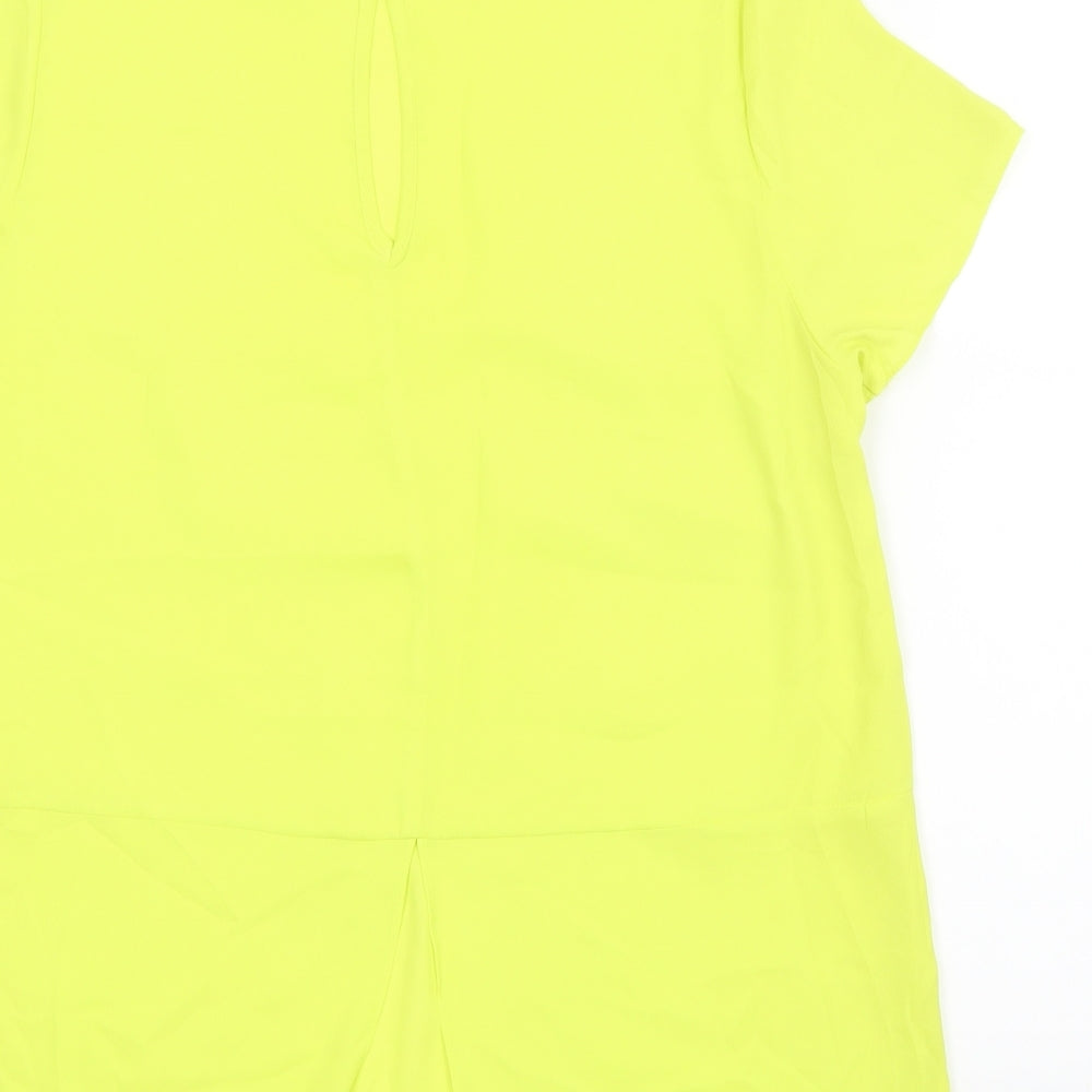 New Look Womens Yellow  Mesh Basic Blouse Size 12
