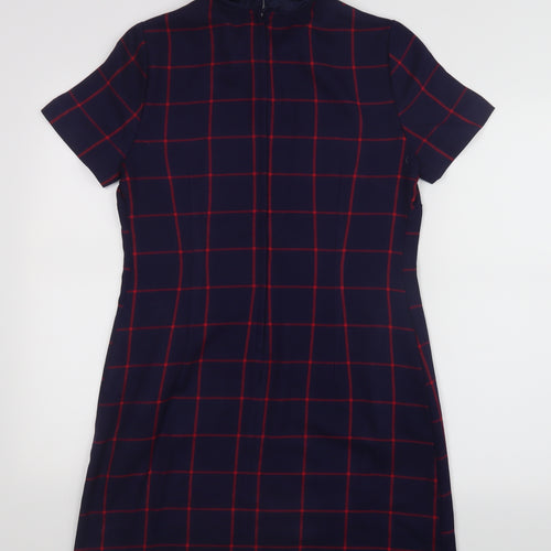 George Womens Blue Check  Shirt Dress  Size 10