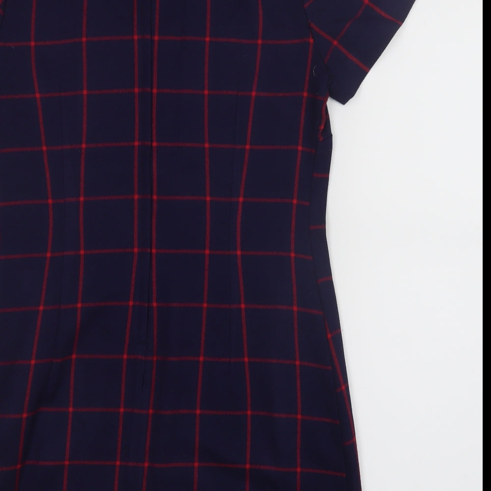 George Womens Blue Check  Shirt Dress  Size 10