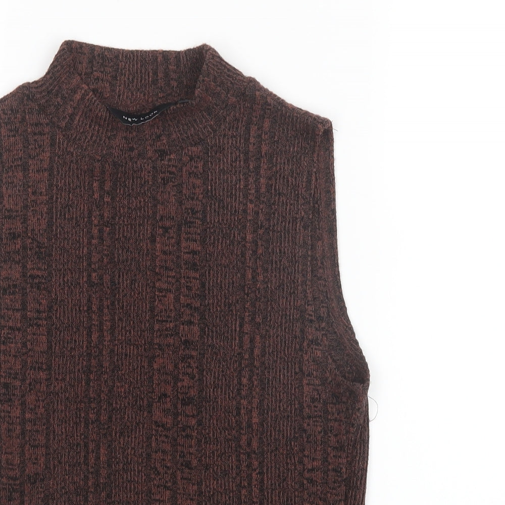 New Look Womens Brown  Knit Basic T-Shirt Size 12