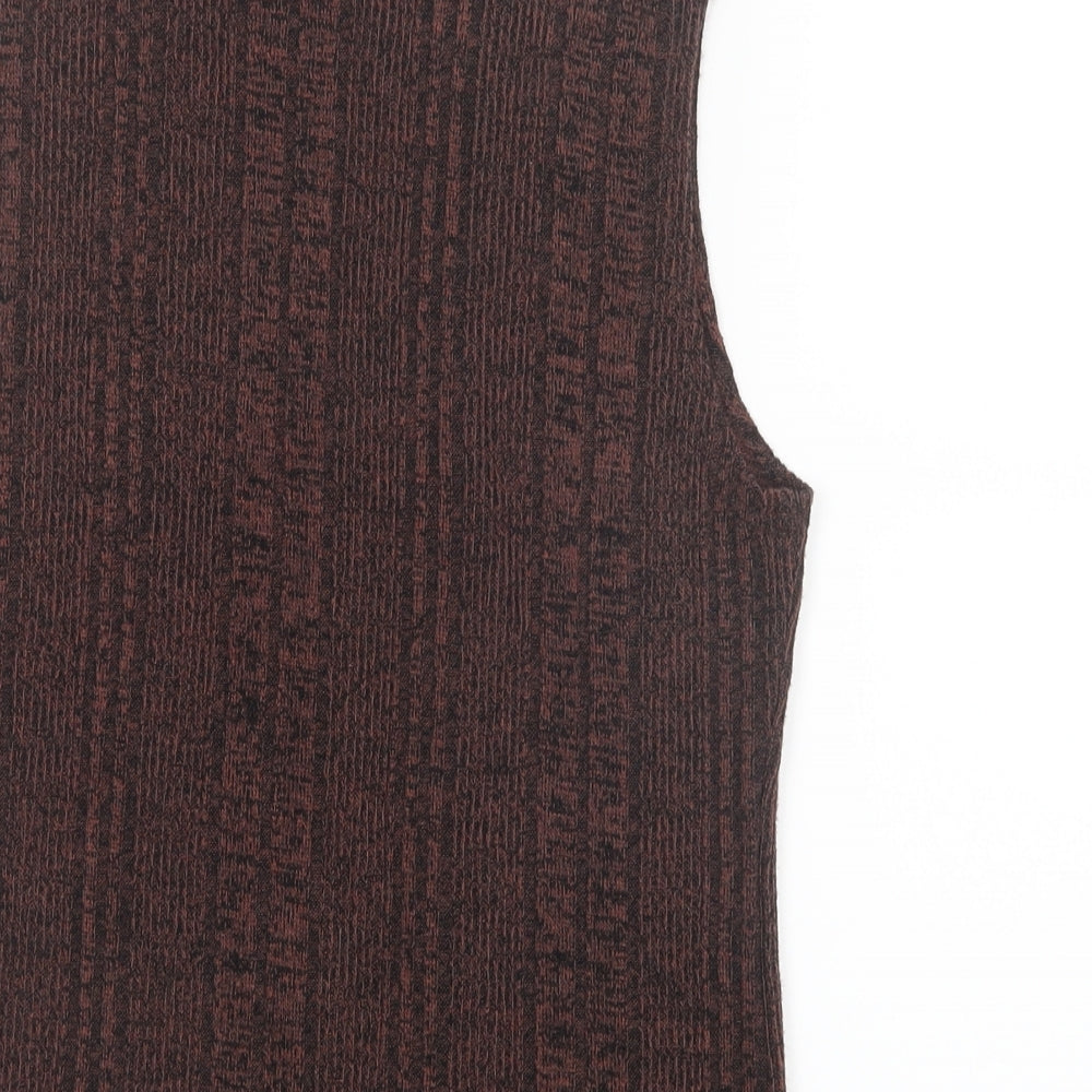New Look Womens Brown  Knit Basic T-Shirt Size 12