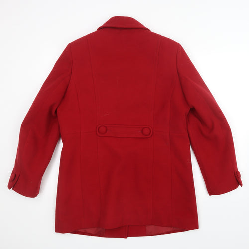 Damart Womens Red   Pea Coat Coat Size 14
