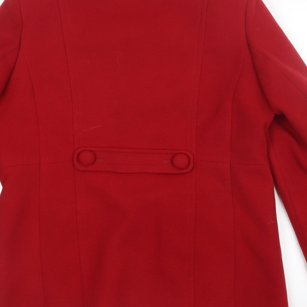 Damart Womens Red   Pea Coat Coat Size 14