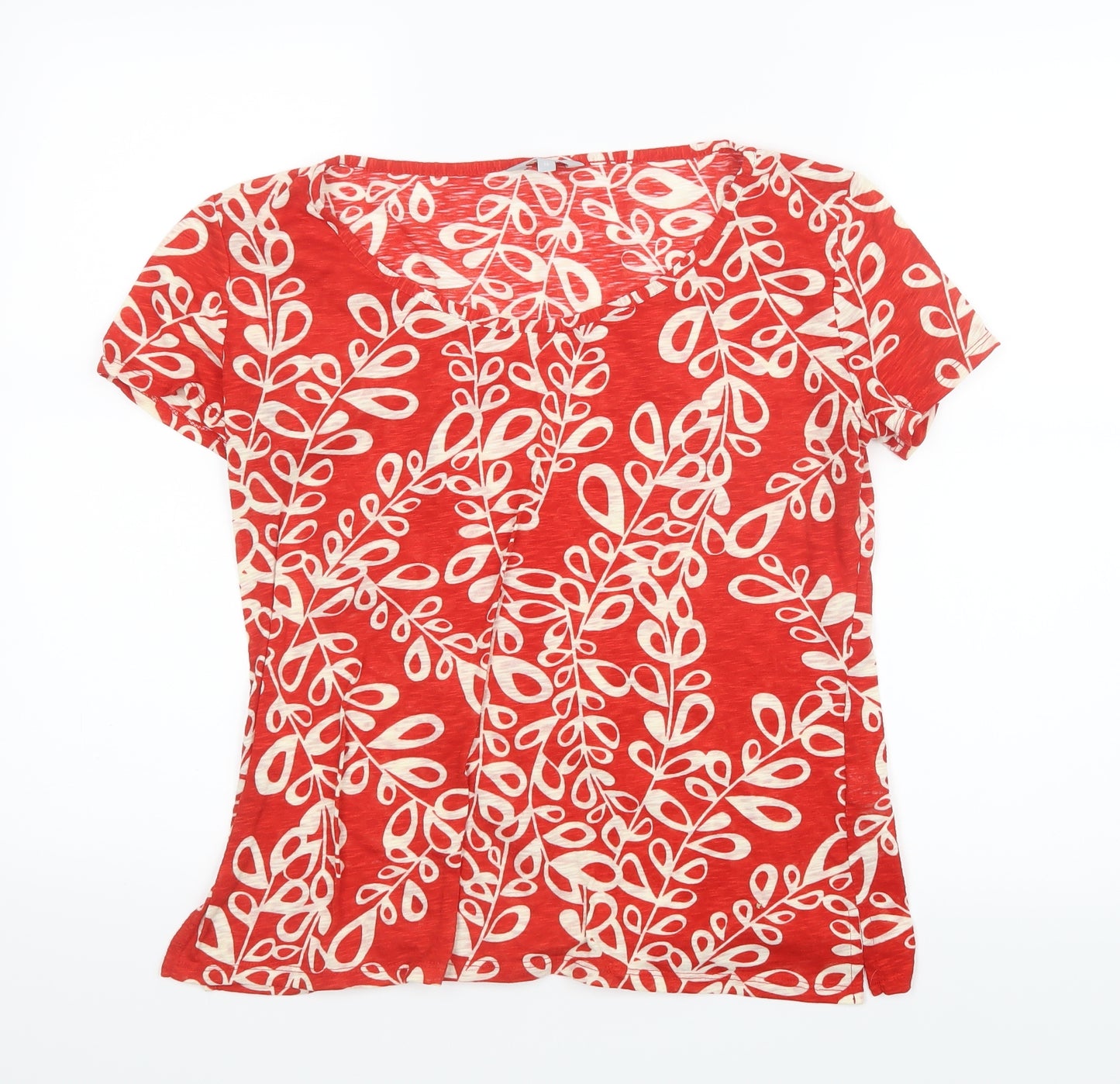 Per Una Womens Red Geometric  Basic T-Shirt Size 14