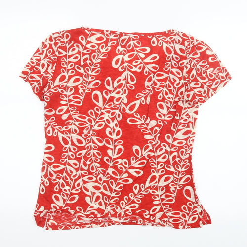 Per Una Womens Red Geometric  Basic T-Shirt Size 14