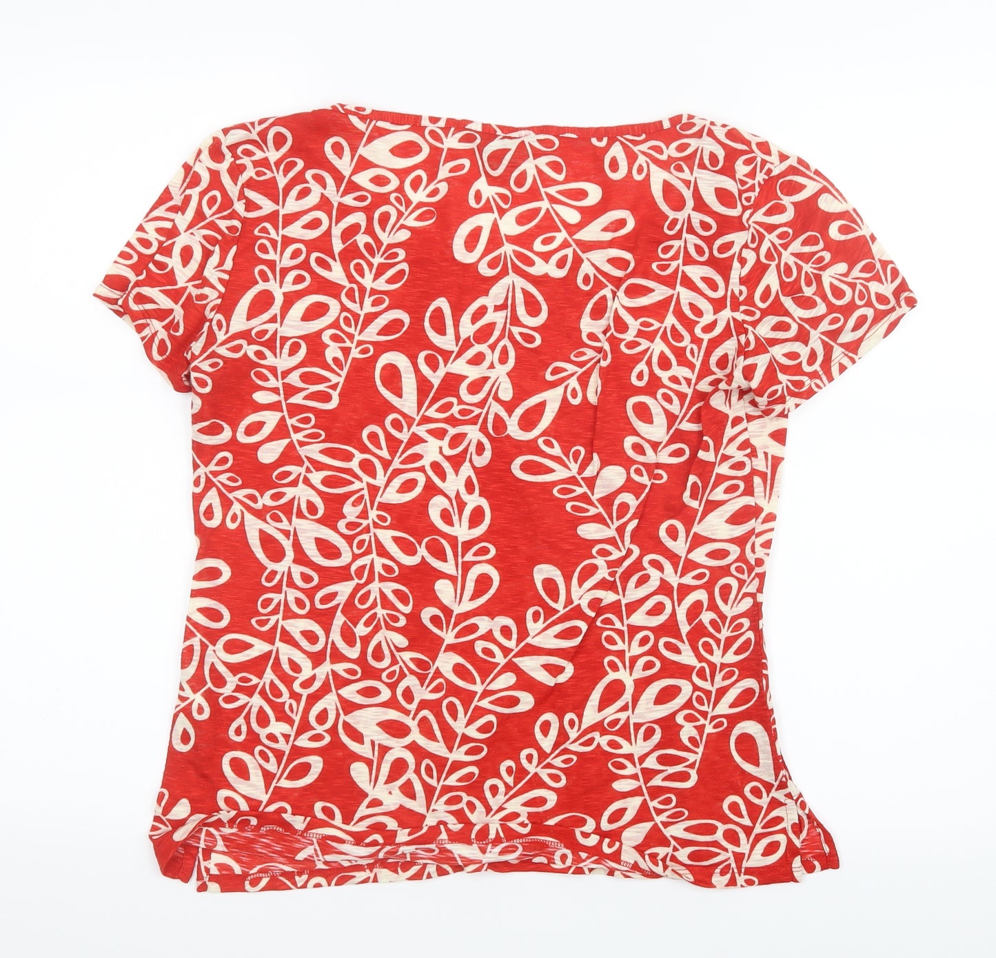 Per Una Womens Red Geometric  Basic T-Shirt Size 14