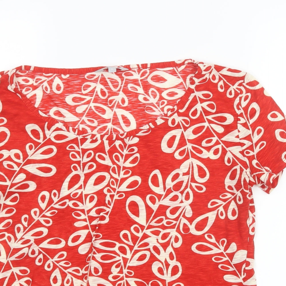 Per Una Womens Red Geometric  Basic T-Shirt Size 14