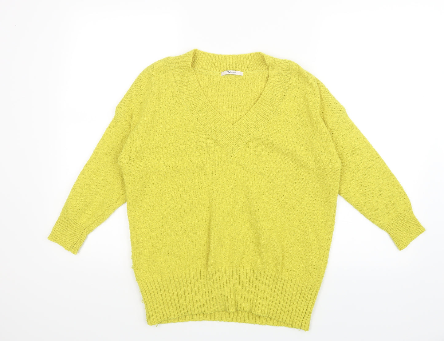 TU Womens Yellow  Knit Pullover Jumper Size 10