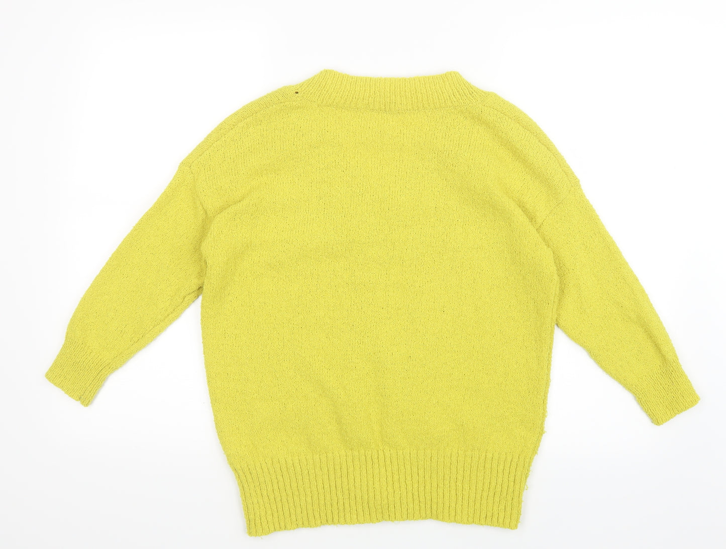 TU Womens Yellow  Knit Pullover Jumper Size 10