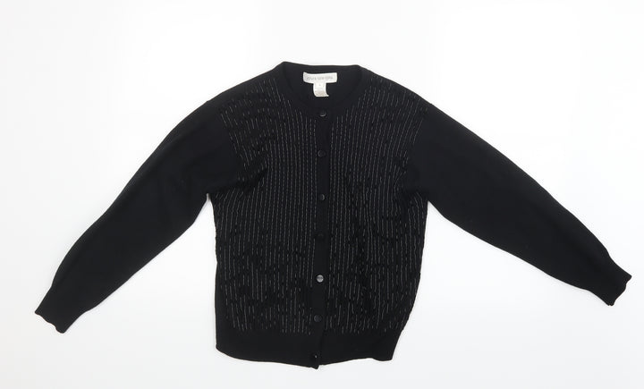 Jones New York Womens Black  Knit Cardigan Jumper Size S
