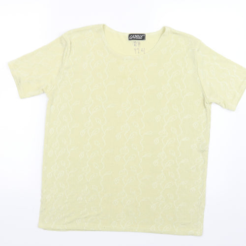 Gazelle Womens Yellow   Basic T-Shirt Size 10