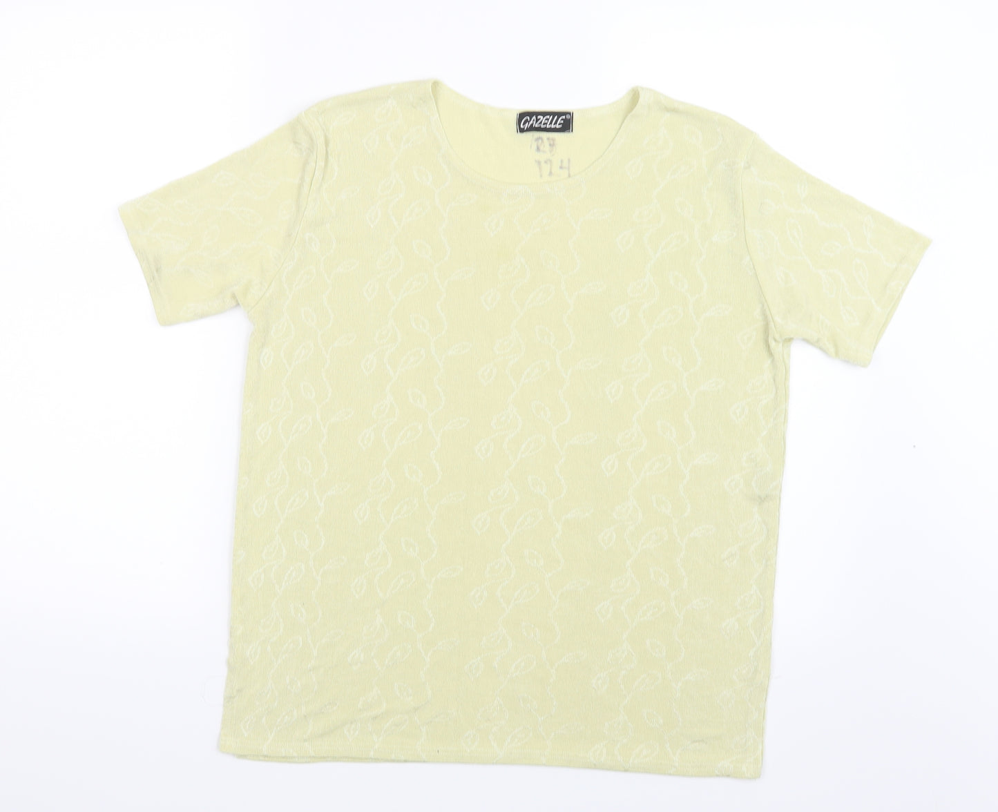 Gazelle Womens Yellow   Basic T-Shirt Size 10