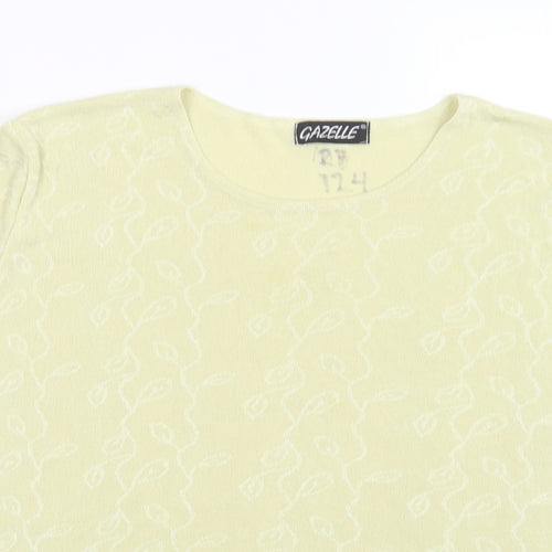 Gazelle Womens Yellow   Basic T-Shirt Size 10