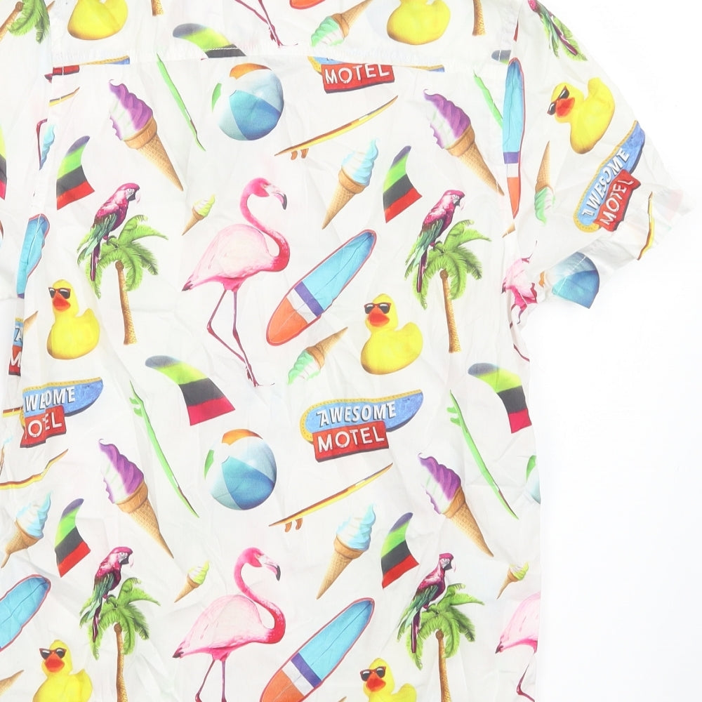 NEXT Boys White Geometric  Basic Button-Up Size 11 Years