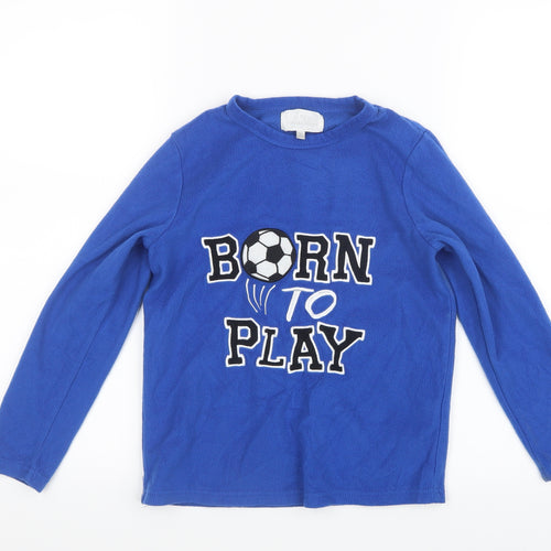 PJ Collections Boys Blue Geometric   Pyjama Top Size 9-10 Years  - Football