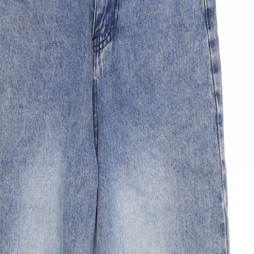 Preworn Womens Blue   Wide-Leg Jeans Size S L28 in - RIPPED JEANS