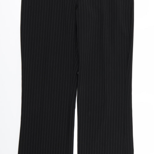 Ozone Womens Black Striped  Trousers  Size 14 L30.5 in