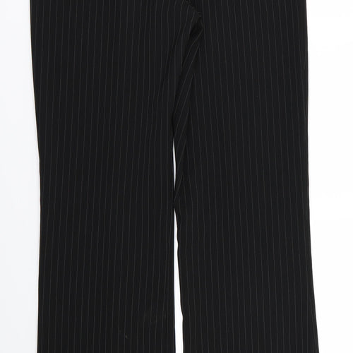 Ozone Womens Black Striped  Trousers  Size 14 L30.5 in