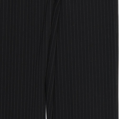 Ozone Womens Black Striped  Trousers  Size 14 L30.5 in