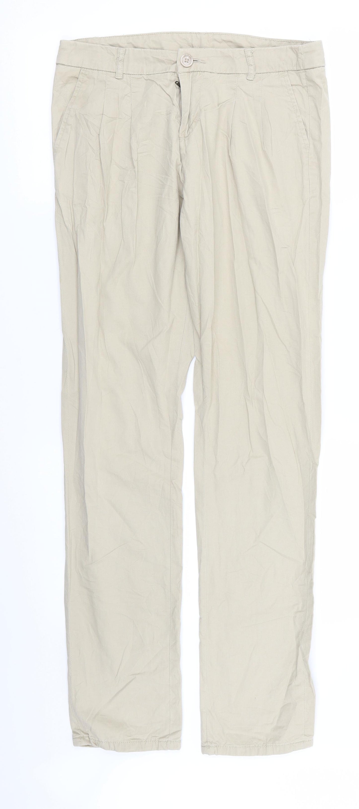 camaieu Womens Beige   Chino Trousers Size 28 in L29 in