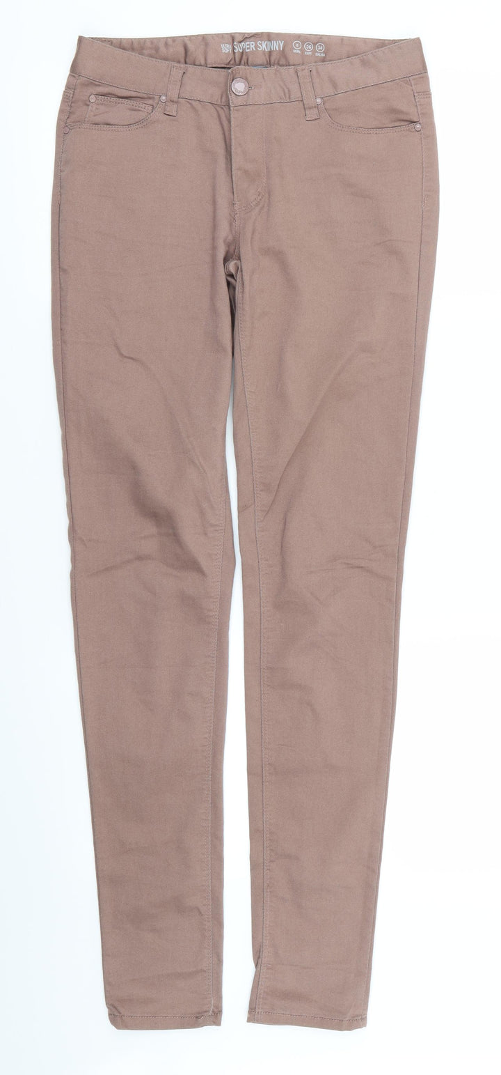 DENIM AND CO Womens Pink Skinny Jeans Size 8 L31 in