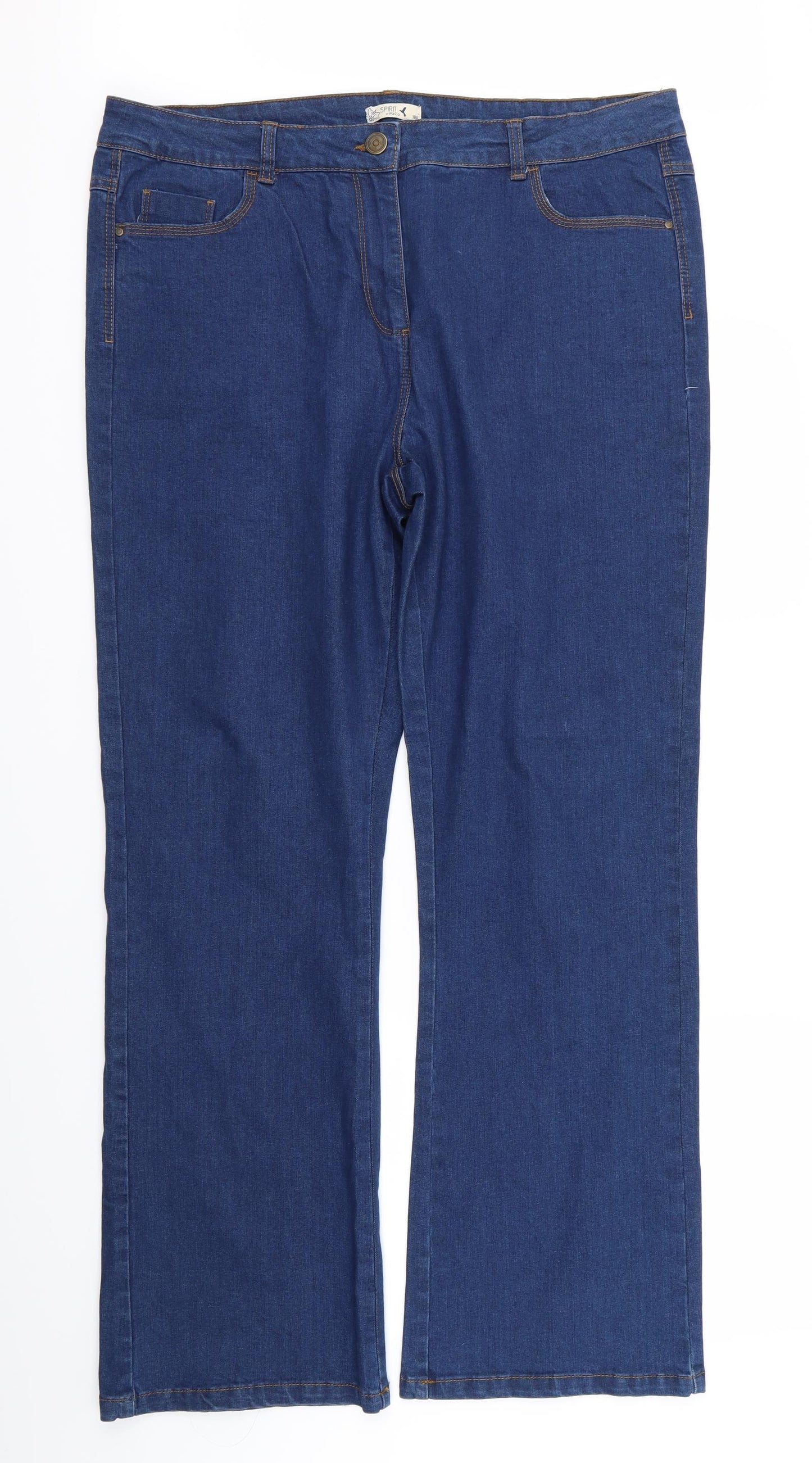 M&Co Womens Blue   Straight Jeans Size 18 L29 in