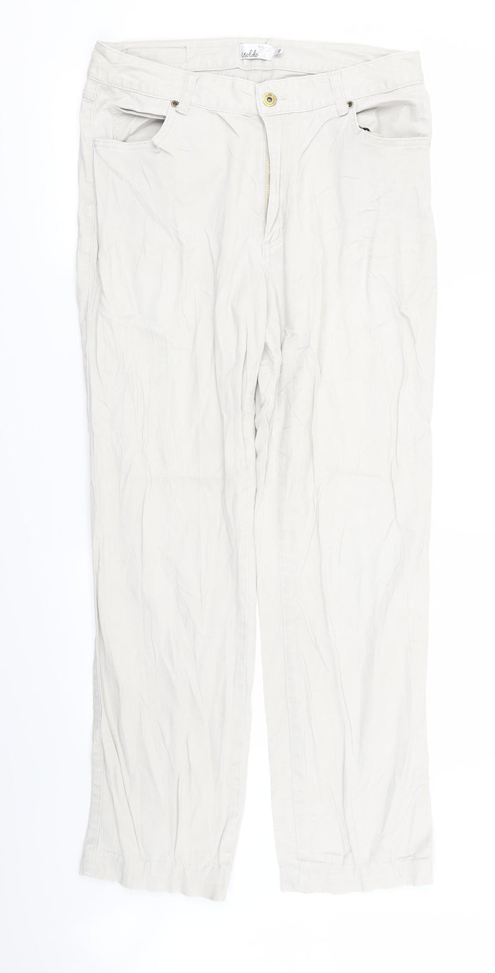 Isolde Womens White Skinny Jeans Size 12 L29 in