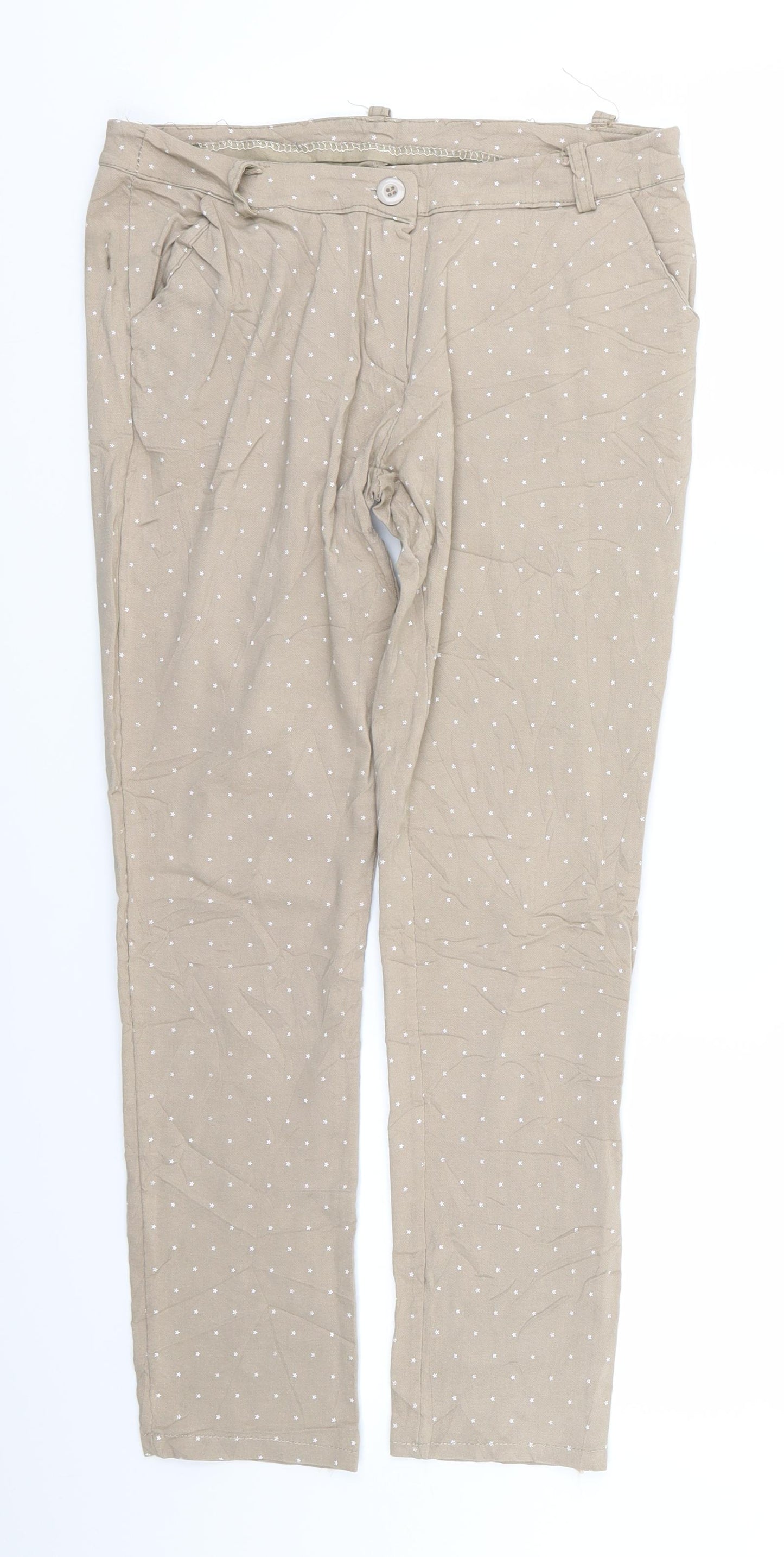 Preworn Womens Beige   Trousers  Size 24 in L25 in - Star Print