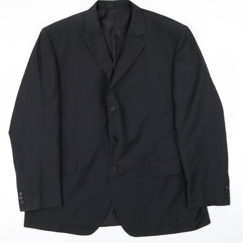 TU Mens Black Striped  Jacket Blazer Size 48