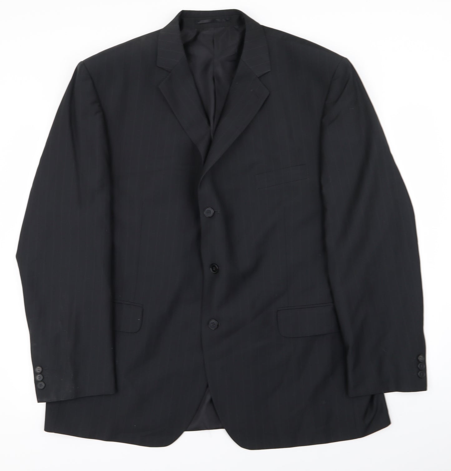 TU Mens Black Striped  Jacket Blazer Size 48