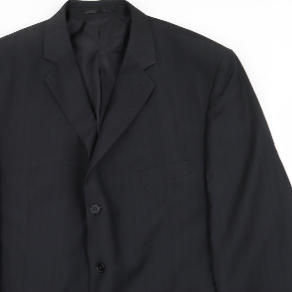 TU Mens Black Striped  Jacket Blazer Size 48