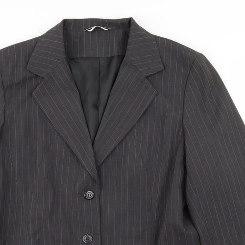 Asda George Womens Grey Pinstripe  Jacket Blazer Size 16