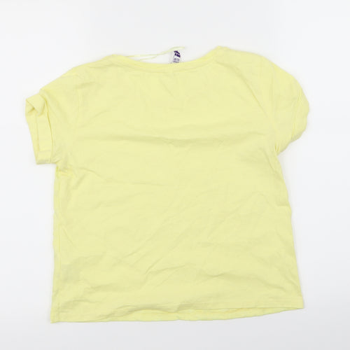 By Henry Holland Womens Yellow Floral  Basic T-Shirt Size 6