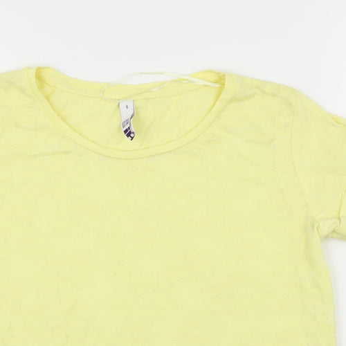 By Henry Holland Womens Yellow Floral  Basic T-Shirt Size 6