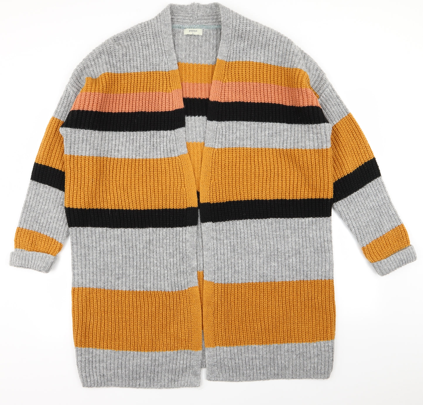 Papaya Womens Multicoloured Striped  Cardigan Jumper Size XL
