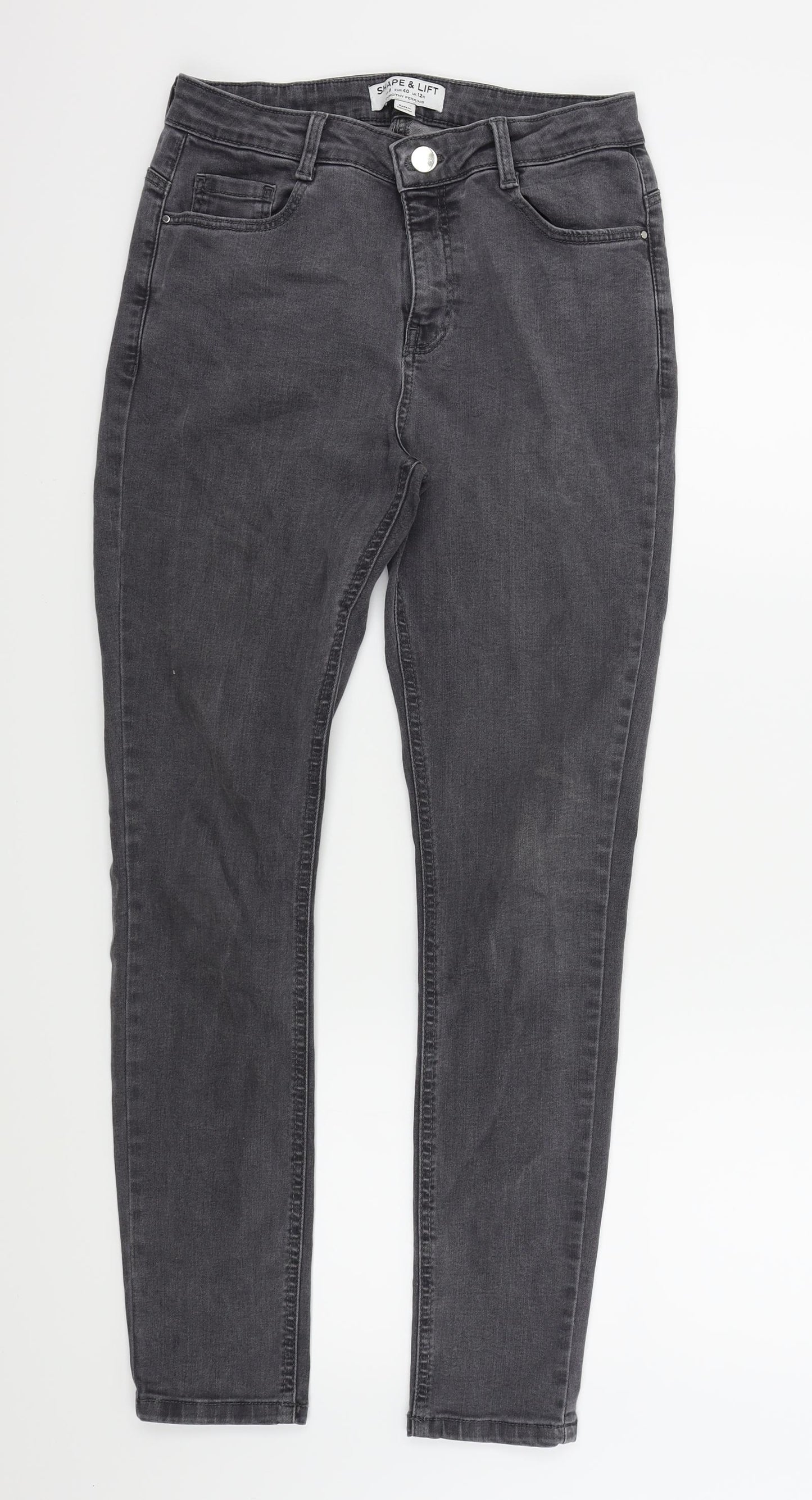 Dorothy Perkins Womens Grey   Skinny Jeans Size 12 L28 in