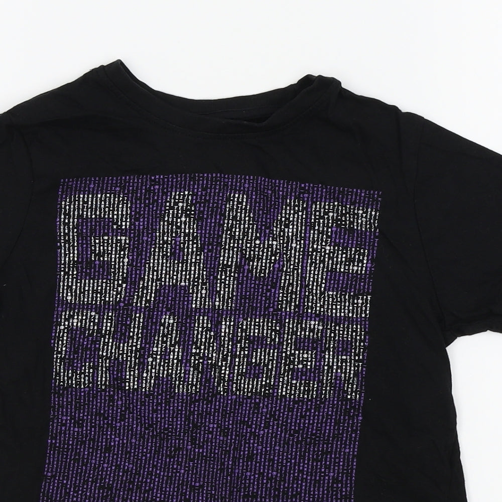 Primark Boys Black Colourblock  Basic T-Shirt Size 7-8 Years  - GAME CHANGER