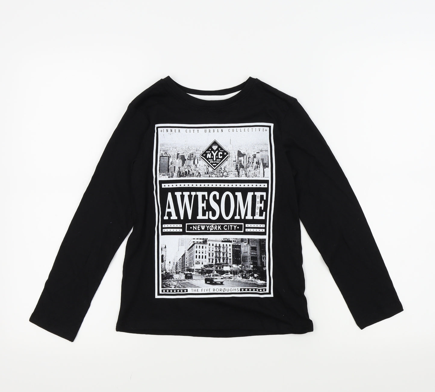 Primark Boys Black Colourblock  Basic Casual Size 7-8 Years  - AWESOME DUDE