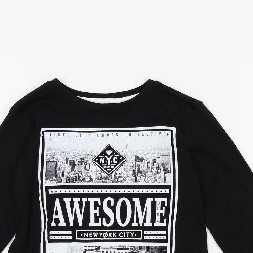 Primark Boys Black Colourblock  Basic Casual Size 7-8 Years  - AWESOME DUDE