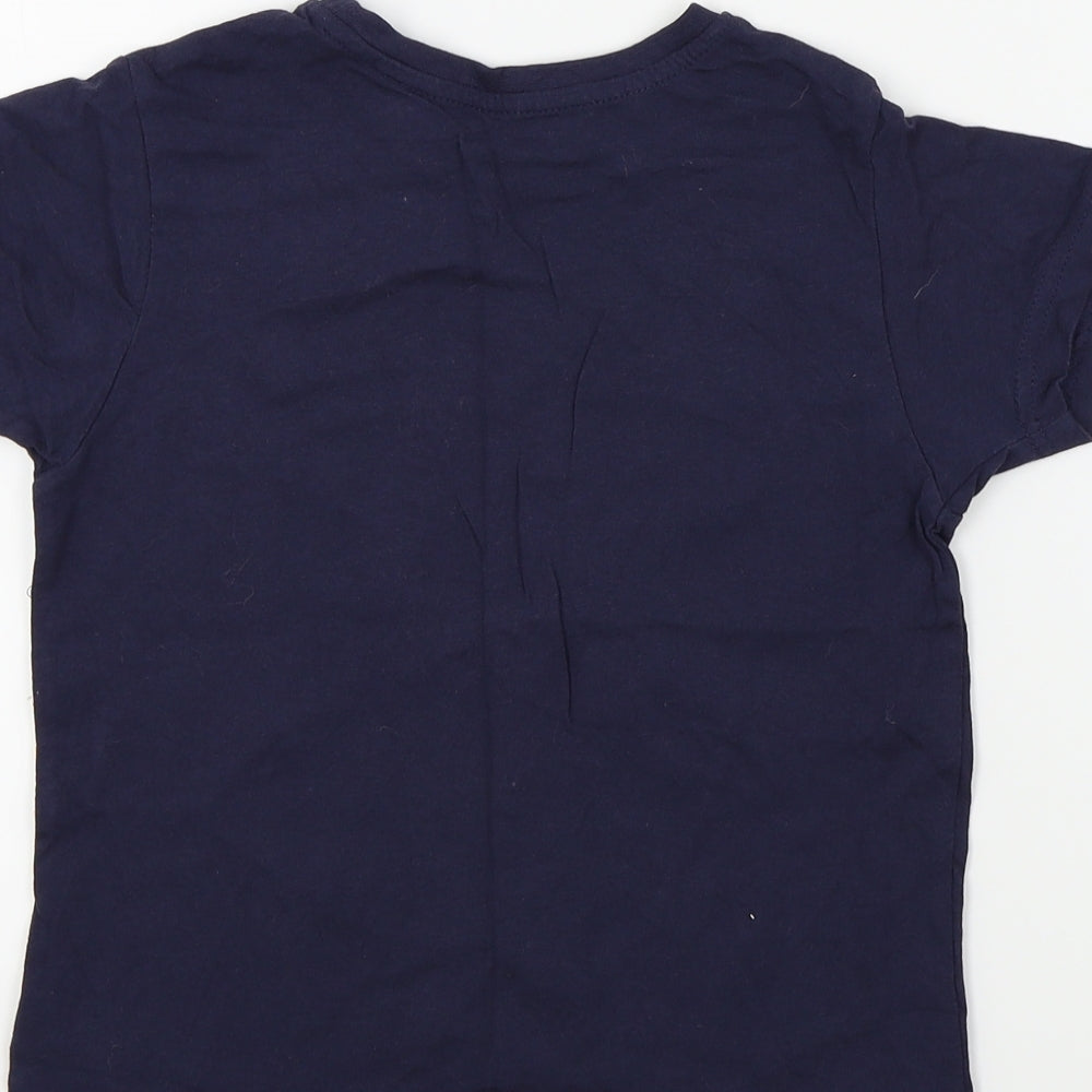 Primark Boys Blue Colourblock  Basic T-Shirt Size 7-8 Years