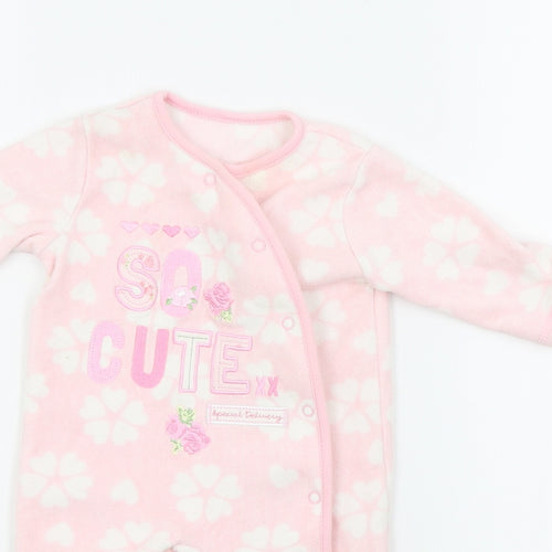 George  Pink Floral  Babygrow One-Piece Size 0-3 Months