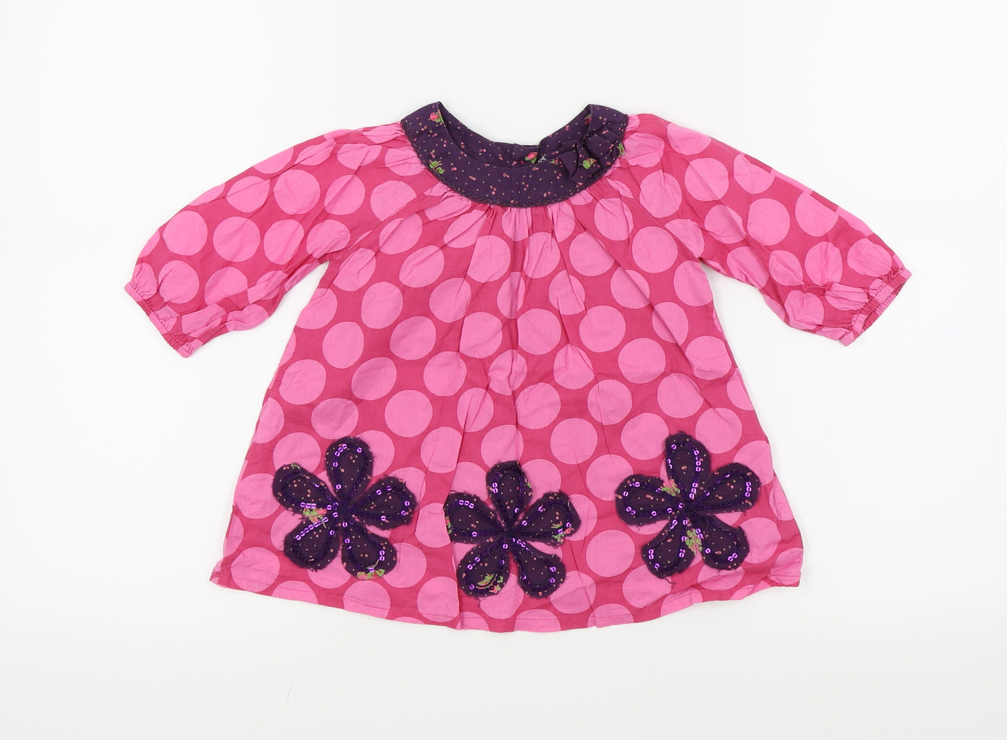 SWEET MILLIE Girls Pink Colourblock  Basic Blouse Size 2-3 Years