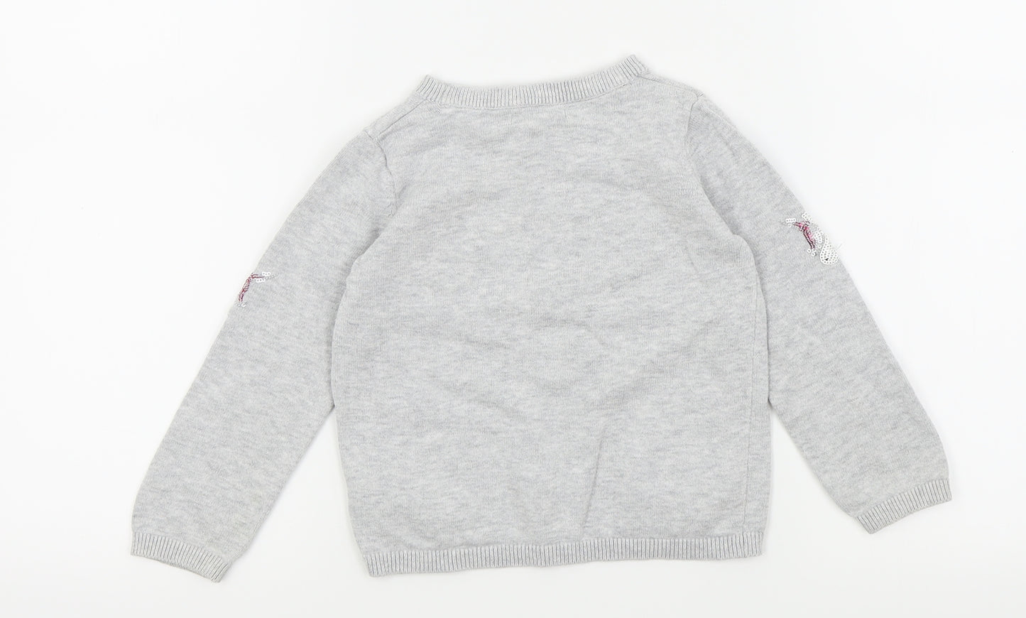 Primark Girls Grey Colourblock  Pullover Sweatshirt Size 2-3 Years  - Unicorn