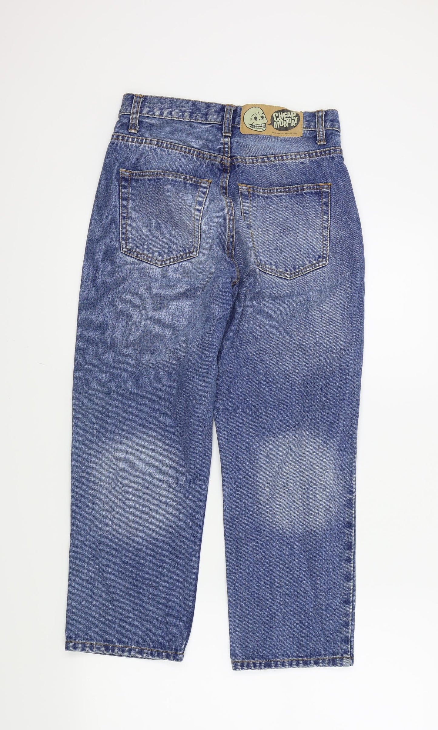 Cheap Monday Womens Blue Houndstooth  Straight Jeans Size 27 L23 in - scull