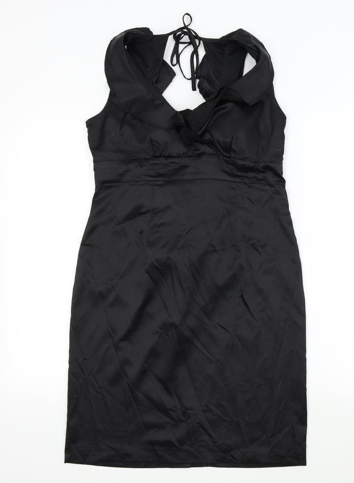 Debenhams Womens Black A-Line Size 12 - Frill Detail